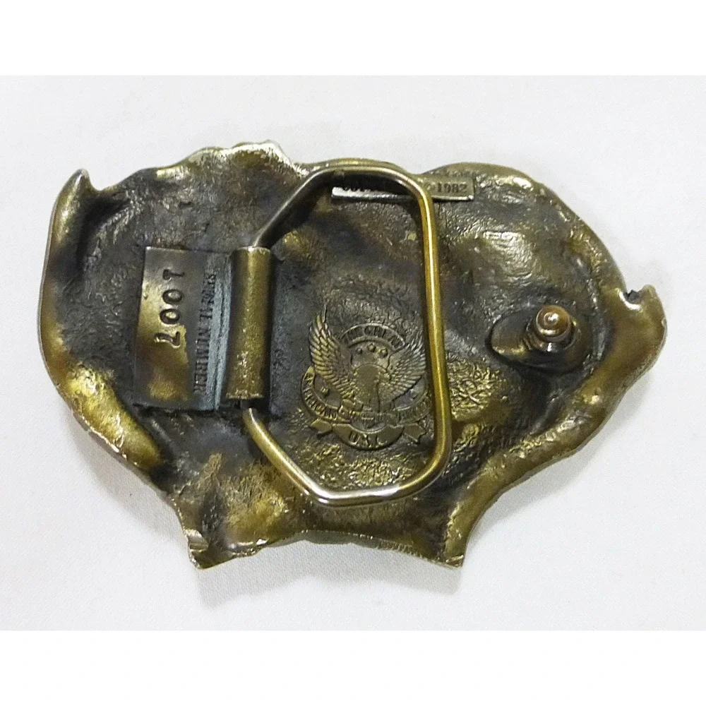Vtg brass belt buckle the great‎ american buckle deer hunting gorpcore Outdoor